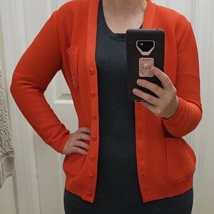 Vintage James Kenrob by Dalton Orange Button Up Cardigan Great Condition Medium